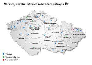 mapa věznic v ČR obase.cz