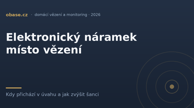 Ilustrační grafika k článku o elektronickém náramku jako alternativě k vězení