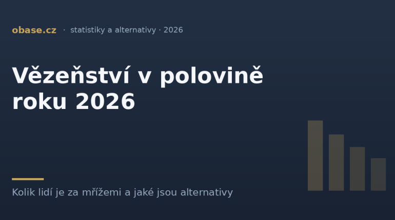 Ilustrační grafika k článku o stavu vězeňství a alternativách k vězení v roce 2026